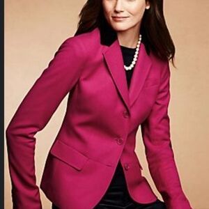 Talbots Fuchsia Blazer with Black Collar